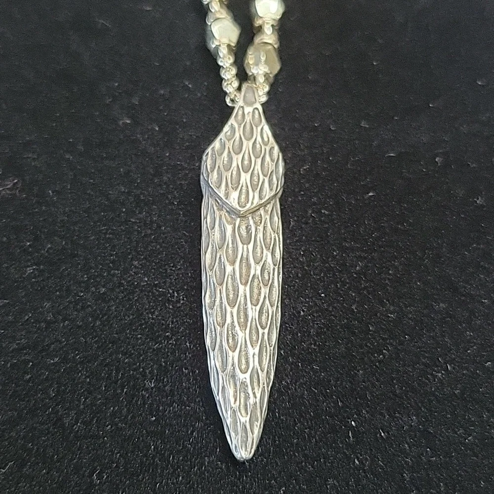 John Hardy Naga Silver Pendant & Pyrite Necklace - Picture 5 of 12